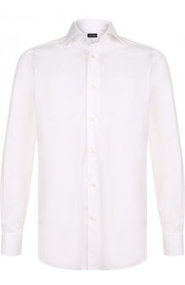 Хлопковая сорочка с воротником акула Ermenegildo Zegna