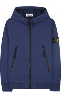 Хлопковый кардиган на молнии с капюшоном Stone Island
