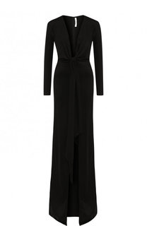 Платье-макси с глубоким V-образным вырезом и бантом Givenchy