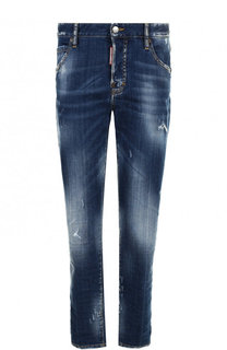 Укороченные джинсы прямого кроя с потертостями Dsquared2