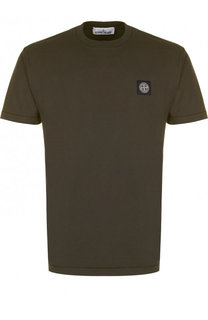 Хлопковая футболка с логотипом бренда Stone Island