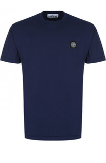 Хлопковая футболка с логотипом бренда Stone Island