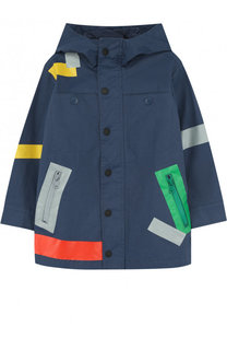 Куртка из хлопка с капюшоном и контрастной отделкой Stella McCartney