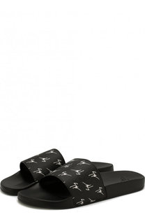 Резиновые шлепанцы с кожаной отделкой Giuseppe Zanotti Design