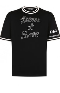 Хлопковая футболка с нашивками Dolce &amp; Gabbana