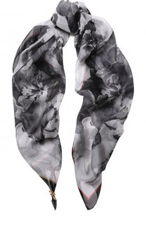 Шелковый платок с принтом и фигурной булавкой Roberto Cavalli