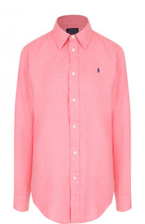 Однотонная льняная блуза свободного кроя Polo Ralph Lauren