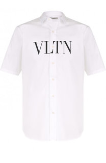 Хлопковая рубашка с короткими рукавами Valentino