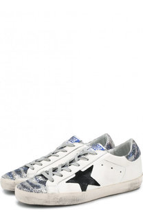 Кожаные кеды SuperStar с глиттером Golden Goose Deluxe Brand