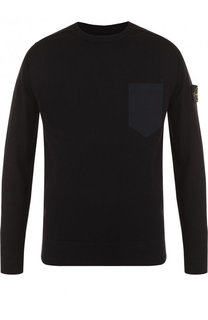 Хлопковый джемпер с накладным карманом Stone Island