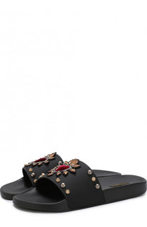 Резиновые шлепанцы с отделкой Dolce &amp; Gabbana