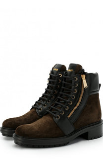 Комбинированные байкеры на шнуровке Balmain