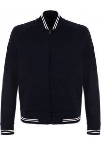 Хлопковый кардиган на молнии с контрастными манжетами Ralph Lauren