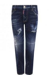Укороченные джинсы прямого кроя с потертостями Dsquared2
