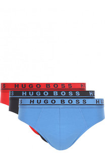 Комплект из трех хлопковых брифов с широкой резинкой BOSS