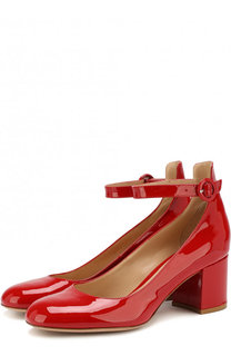 Лаковые туфли Greta на устойчивом каблуке Gianvito Rossi