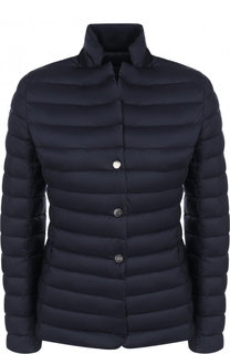 Однотонный стеганый пуховик с воротником-стойкой Moncler