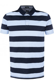 Хлопковое поло в контрастную полоску BOSS