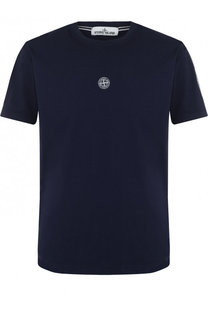 Хлопковая футболка с логотипом бренда Stone Island