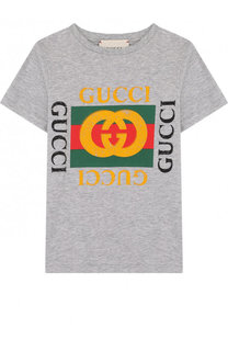 Хлопковая футболка с принтом Gucci