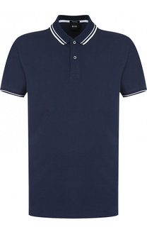 Хлопковое поло с короткими рукавами BOSS