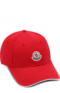 Хлопковая бейсболка с логотипом бренда Moncler