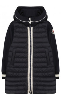 Стеганое пуховое пальто с капюшоном Moncler Enfant