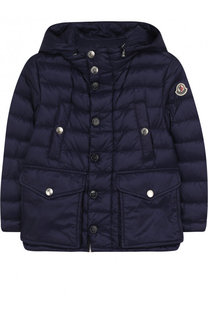 Пуховая куртка с капюшоном и карманами Moncler Enfant