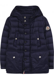 Пуховая куртка с капюшоном и карманами Moncler Enfant