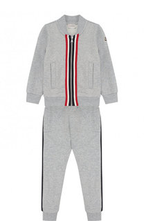 Хлопковый костюм из брюк и кардигана Moncler Enfant