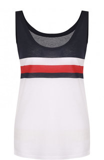 Хлопковый топ свободного кроя с круглым вырезом Tommy Hilfiger