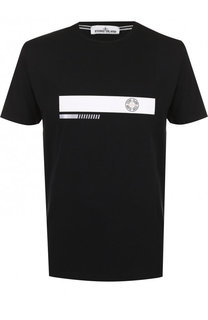 Хлопковая футболка с принтом Stone Island