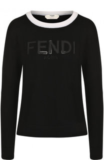 Хлопковый пуловер с круглым вырезом Fendi