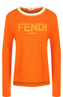 Хлопковый пуловер с круглым вырезом Fendi