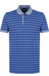 Хлопковое поло с короткими рукавами BOSS