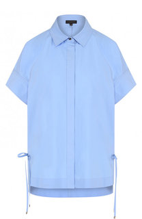 Хлопковая блуза свободного кроя с коротким рукавом Escada