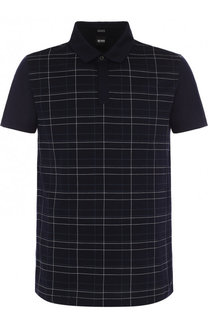 Хлопковое поло с короткими рукавами BOSS