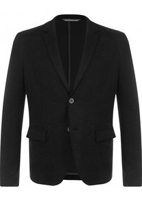 Однобортный пиджак из смеси хлопка и льна BOSS