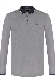 Хлопковое поло с длинными рукавами BOSS