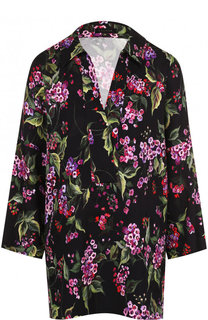 Блуза свободного кроя из вискозы с цветочным принтом Escada