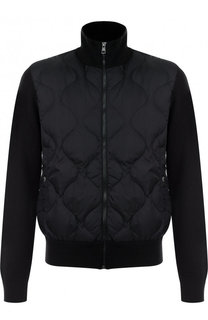 Шерстяной кардиган на молнии с пуховой отделкой Moncler