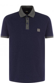 Хлопковое поло с короткими рукавами BOSS