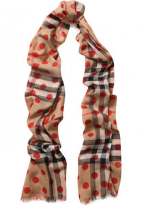Шарф из смеси шерсти и шелка в клетку Burberry