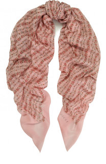 Шаль из смеси шелка и кашемира с шерстью Gucci