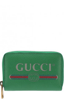 Кожаный футляр для кредитных карт на молнии Gucci