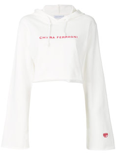 cropped embroidered logo hoodie Chiara Ferragni