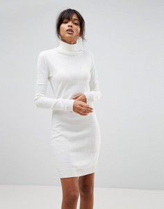 Платье‑джемпер с отворачивающимся воротником Boohoo - Кремовый