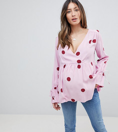 Oversize-блузка с запахом и асимметричным подолом ASOS MATERNITY - Мульти