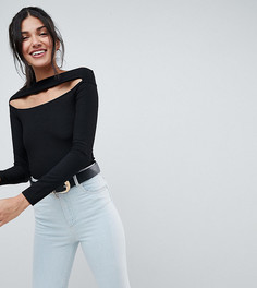 Топ с длинными рукавами и открытыми плечами ASOS TALL Going Out - Черный