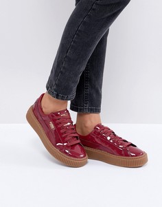 Лакированные кроссовки на платформе Puma - Красный